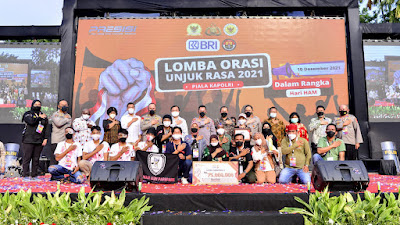 Provinsi Sumbar Juara 3  Lomba Orasi Unjuk Rasa,  Piala Kapolri 2021 Se-indonesia dapat Hadiah Rp 125 juta