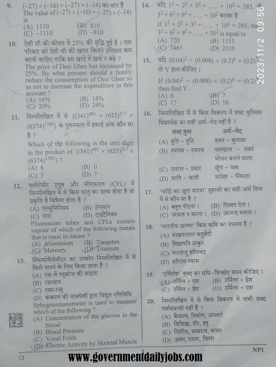 UP PET Previous Year Question Papers