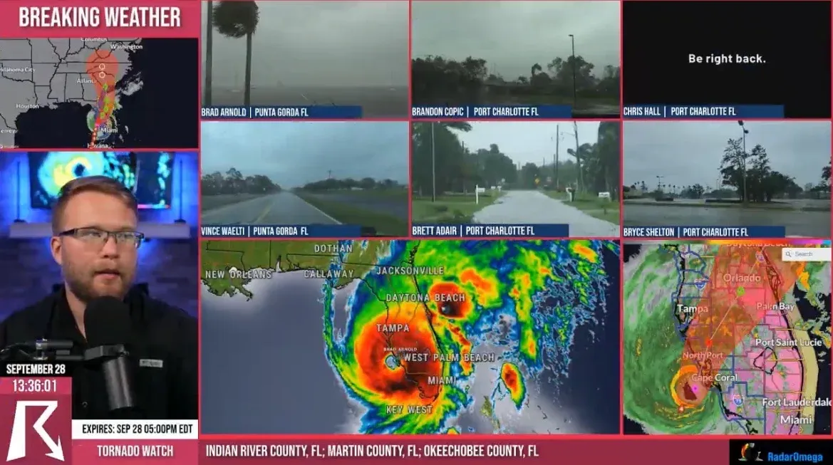 Watch Live: Hurricane Ian Coverage with Multiple Storm Chasers – Category 4 Storm – Max Winds 155 MPH