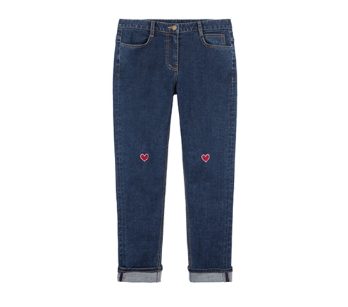  MXM Embroidered Heart Denim Pants