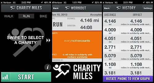 Charity Miles iPhone Health and Fitness App