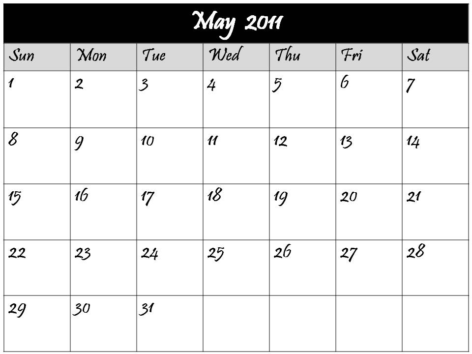 may calendar 2011 blank. may calendar 2011 blank.