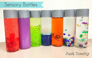 Sensory Bottles, www.justteachy.blogspot.com