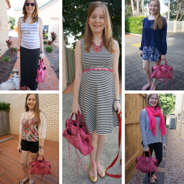 5 ways to wear pink balenciaga city bag sorbet 2010 with matching pieces in outfit away from blue