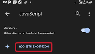 Add Site Exception in Chrome