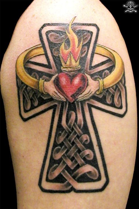 Amazing Cross Tattoos For Men On Shoulder