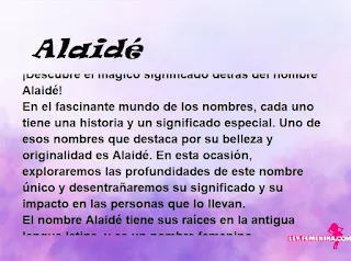 significado del nombre Alaidé