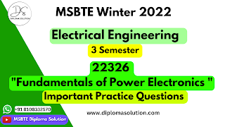 22326 Fundamentals of Power Electronics Important Questions for MSBTE Exam | Electrical Engineering 3 Semester