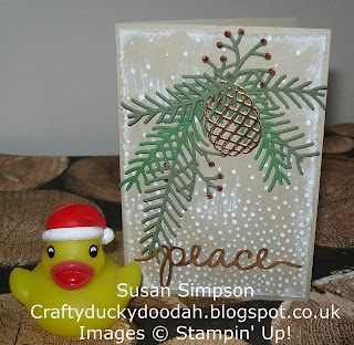 Stampin' Up! Susan Simpson UK Independent Stampin' Up! Demonstrator, Craftyduckydoodah!, Christmas Pines, Pretty Pines Thinlets, Softly Falling TIEF, Supplies available 24/7, 