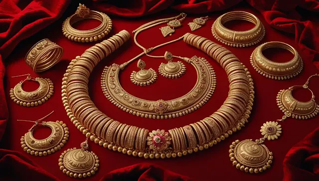 Gold Rate Update 22K and 24K heavy fall in prices as per July 24 2025 trend graph with gold jewellery in background