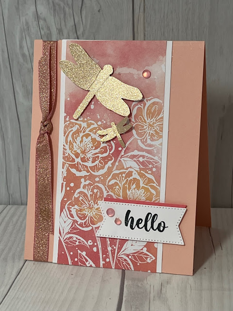 Floral Greeting card with Gold fireflies using Stampin' Up! Irresistible BLooms Stamp Set