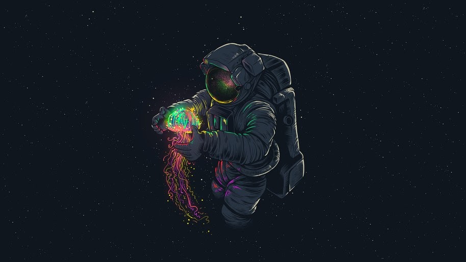 Astronaut Jellyfish Space Digital Art 4k Wallpaper 107