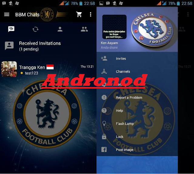BBM MOD Themes Chelsea FC Versi 2.11.0.16 Apk