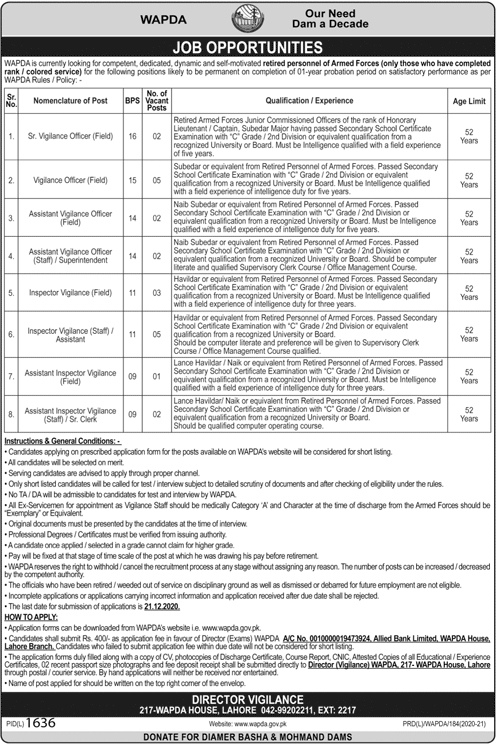Water and Power Development Authority Wapda Jobs 2020 Advertisement