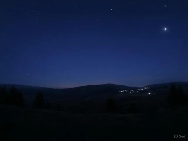 The king's star is rising over Bethlehem at night.