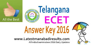Telangana ECET Answer Key 2016, TS ECET 2016 Key Eenadu Sakshi,TS ECET Preliminary Key 2016