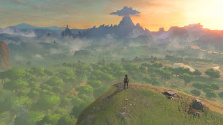 beginning of Breath of the Wild at the cliff on the Great Plateau