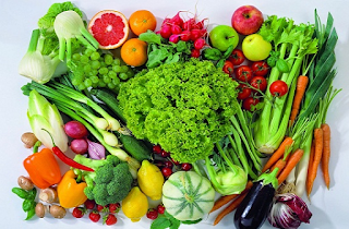 Colored fruits and vegetables