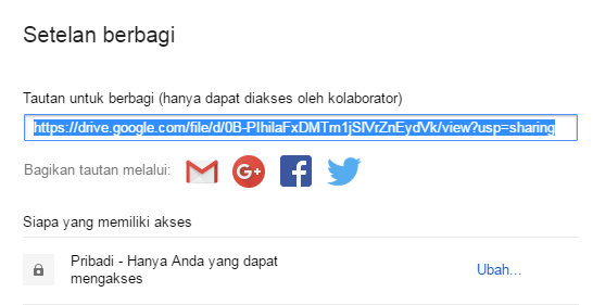 Setelah itu tekan Simpan setelah itu akan muncul Tautan berbagi dari ...