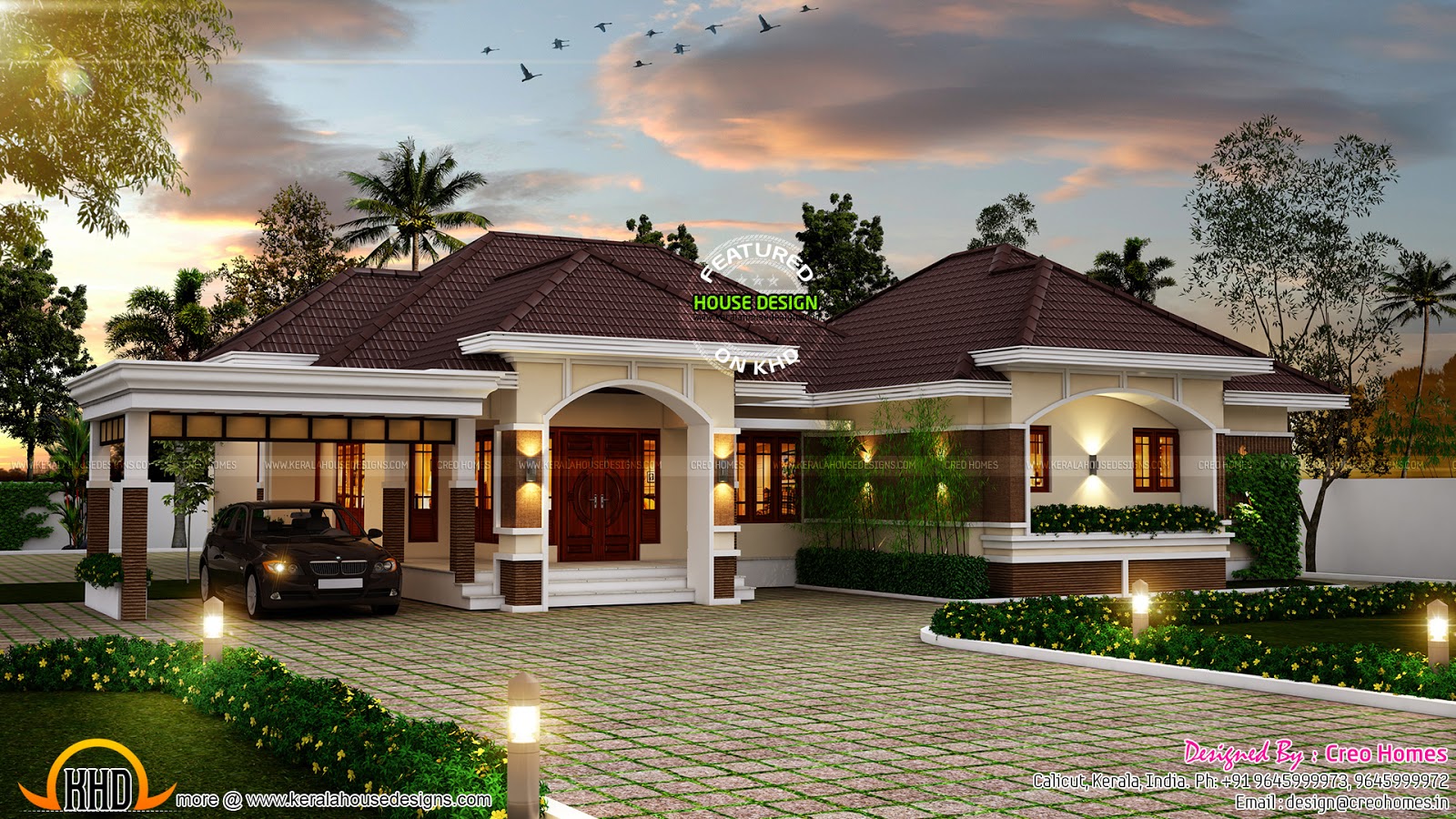 Outstanding bungalow  in Kerala  Kerala  home  design  and 