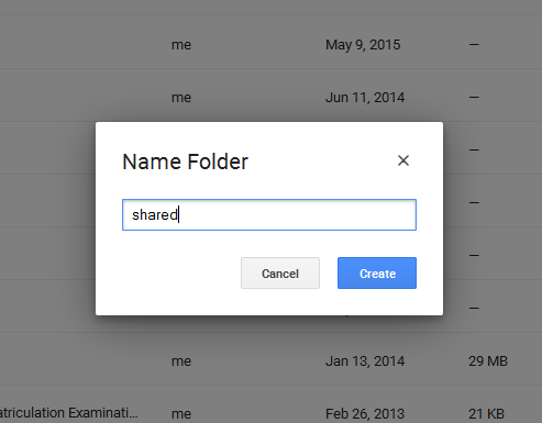 Create New G-drive Folder