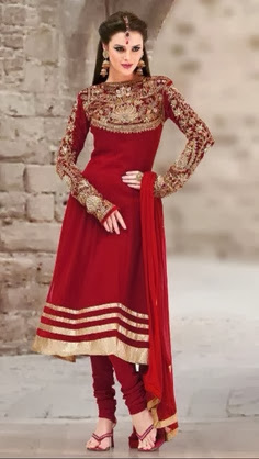 Gorgeous dress with red  shalwar kamiz