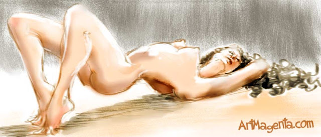 Figure drawing from a nude model by ArtMagenta