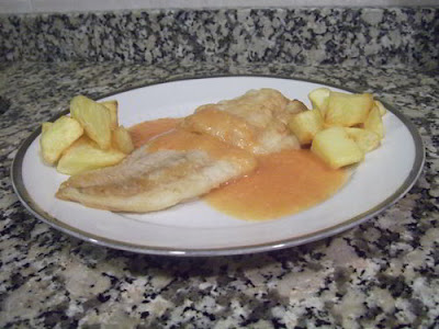 Hake with cider sauce