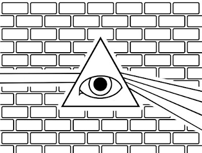 Creepy Eye Pyramid Wall - Free Coloring Book art by gvan42 Gregory Vanderlaan