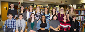 The newest members of the Peter Rickard Chapter of the National Honor Society pose for a photo inside Tri-County’s library ahead of an induction ceremony on Tuesday, November 15