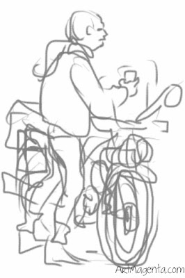 Moped, gesture drawing by ArtMagenta