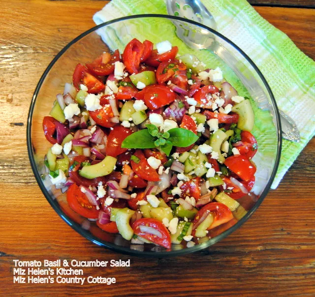 Tomato Basil & Cucumber Salad at Miz Helen's Country Cottage