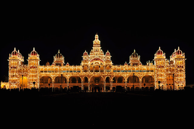 Mysore Palace illumination in Dasara festival