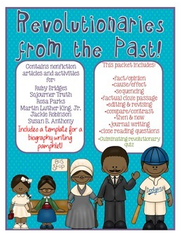 http://www.teacherspayteachers.com/Product/Black-History-Month-Packet-Revolutionaries-of-the-Past-w-MLK-Ruby-etc-1105789