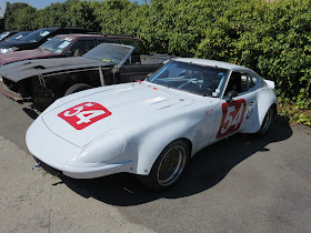 Larry Oka 1972 Datsun 240Z Race Car back at shop after 2015 Monterey Historic Races.