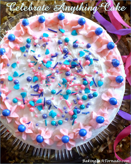 Celebrate Anything Cake | recipe developed by Karen of www.BakingInATornado.com | #recipe #cake