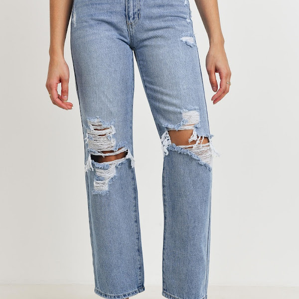 Jbd High Waisted Distressed Loose Fit Jean