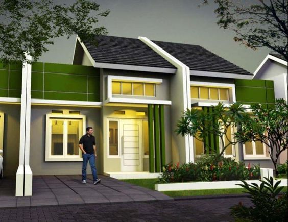 Contoh Kombinasi Cat Rumah Minimalis Warna Hijau