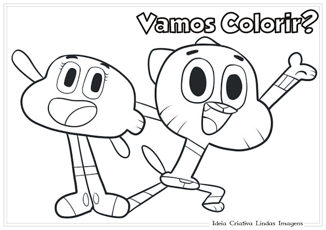 Darwin e Gumball (O incrível mundo de Gumball) para colorir