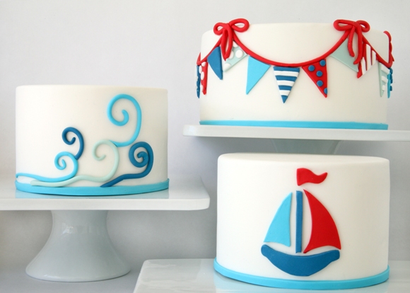 Trio of DIY  Nautical  Cakes Using Sugar Paste Fondant 