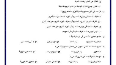 أوراق عمل الوحدة السادسة المحاليل علوم صف سادس فصل ثاني 2024