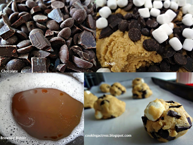 Browned Butter Dark Chocolate and Marshmallow Cookies