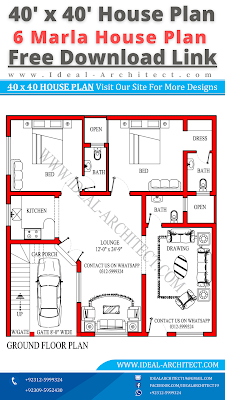 House Design 6 Marla | Naksha House | Map of House Design