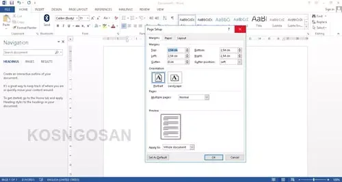 cara mengatur margin 3433 word
