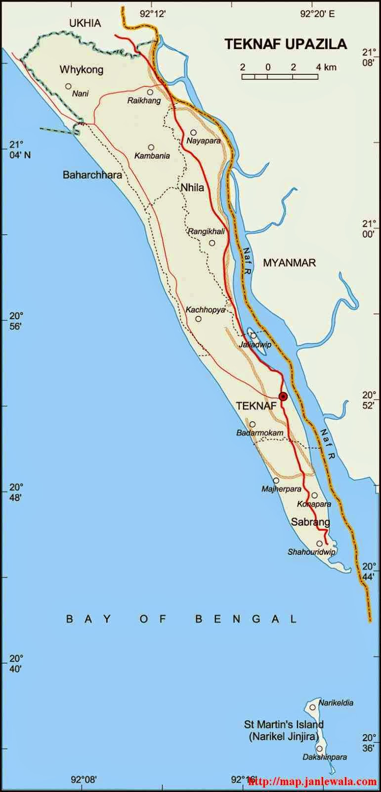 teknaf upazila map of bangladesh
