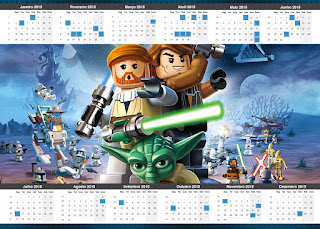 Calendario 2015 para imprimir gratis de Star Wars Lego,