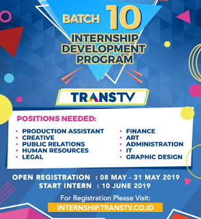 Lowongan Kerja TRANSTV Internship Development Program Terbaru 2019