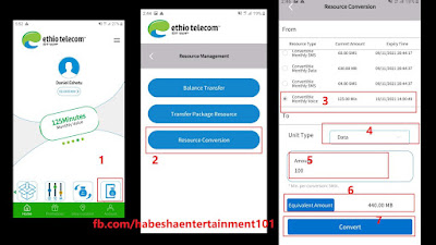 How to convert package using My Ethiotel