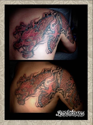 Red Dragon Tattoo Designs on Arm