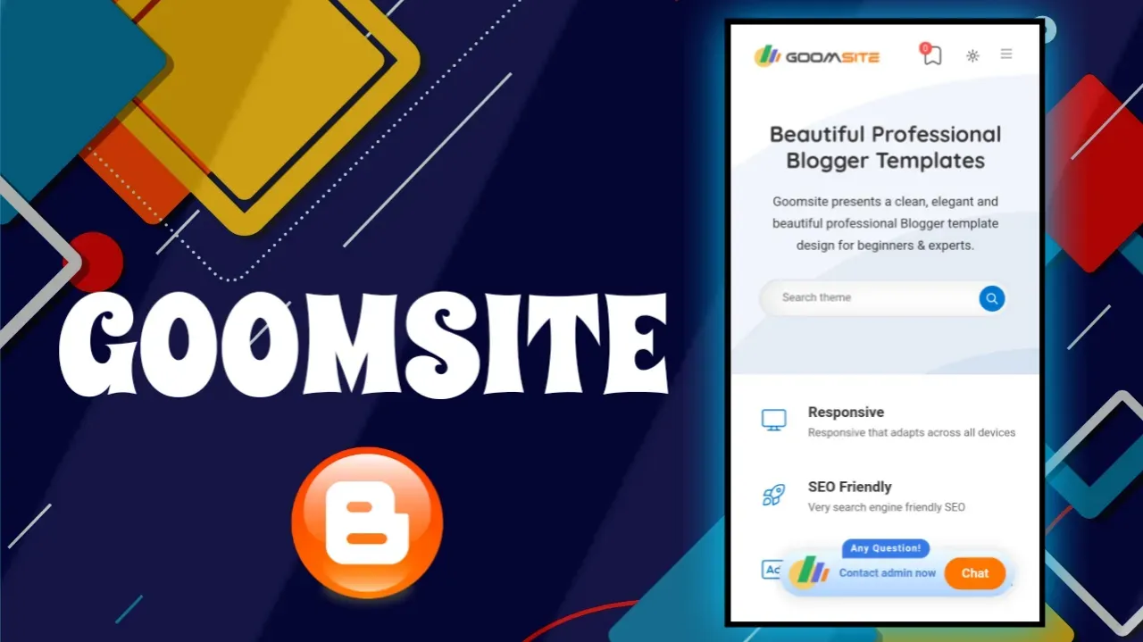 Goomsite premium blogger template for  free